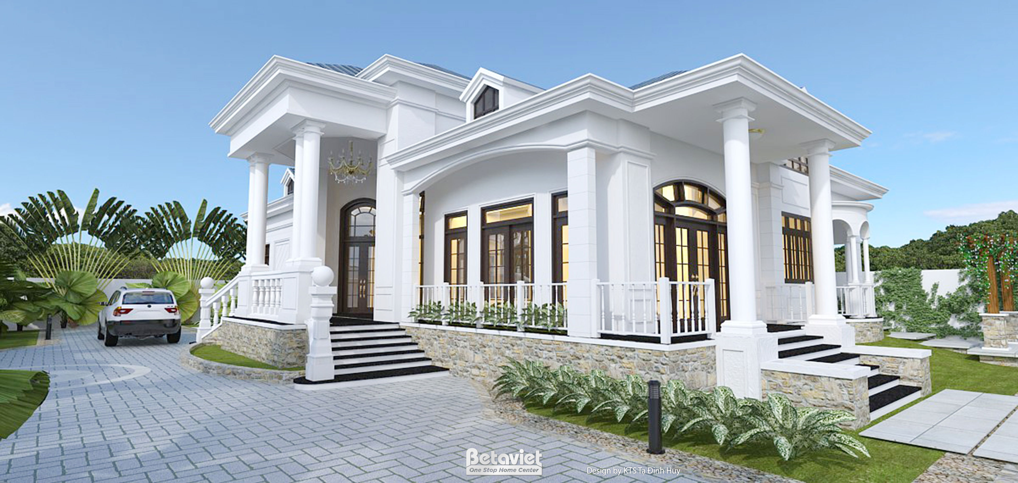 Thiết kế kiến trúc biệt thự cổ điển tại Nha Trang KT24552